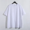 Verano nuevo cinco centellas manga camiseta de algodón hombro caído mujeres holgada manga corta color sólido peso libra camiseta ropa de clase personalizado publicidad Item Picture